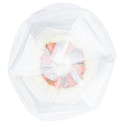 Sweet Vision Clear Plastic Gift Box - Flower Top - 6 1/2" x 7 1/2" x 7 3/4" - 100 count box