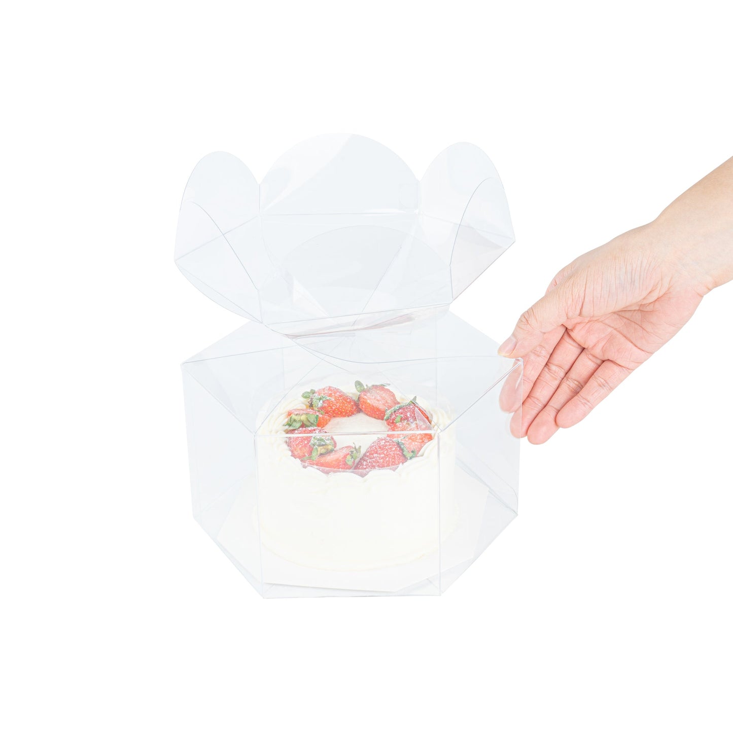 Sweet Vision Clear Plastic Gift Box - Flower Top - 6 1/2" x 7 1/2" x 7 3/4" - 100 count box