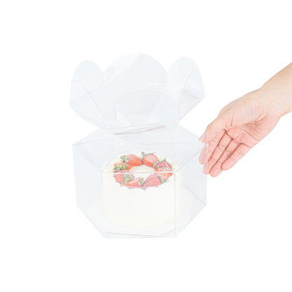 Sweet Vision Clear Plastic Gift Box - Flower Top - 6 1/2" x 7 1/2" x 7 3/4" - 100 count box