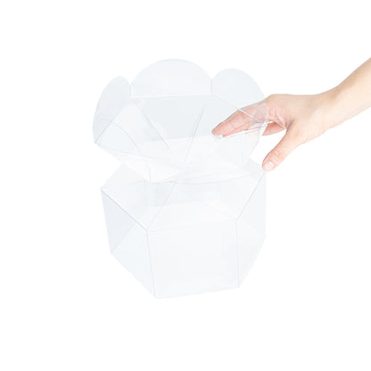 Sweet Vision Clear Plastic Gift Box - Flower Top - 6 1/2" x 7 1/2" x 7 3/4" - 100 count box