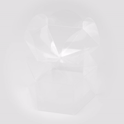 Sweet Vision Clear Plastic Gift Box - Flower Top - 6 1/2" x 7 1/2" x 7 3/4" - 100 count box