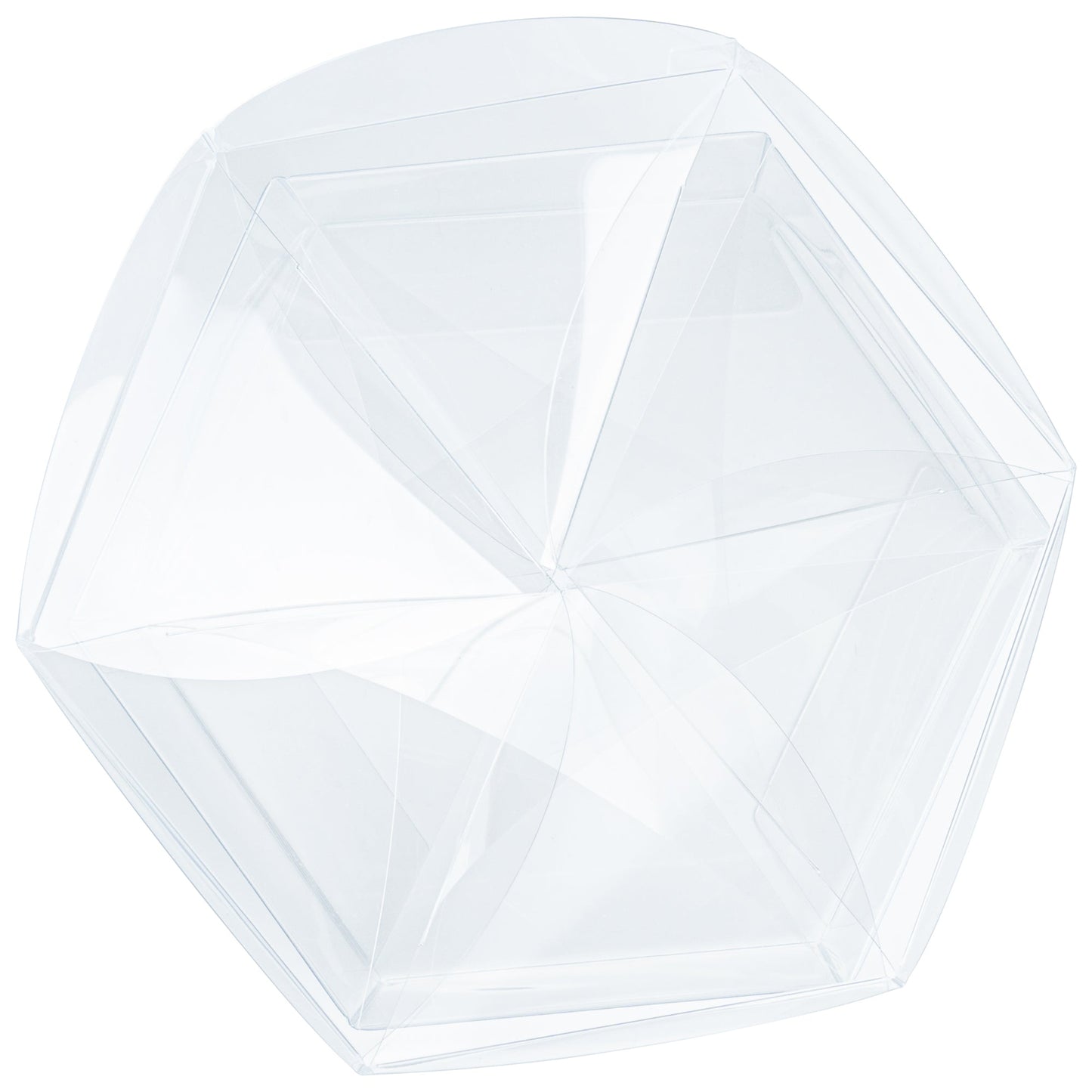 Sweet Vision Clear Plastic Gift Box - Flower Top - 6 1/2" x 7 1/2" x 7 3/4" - 100 count box