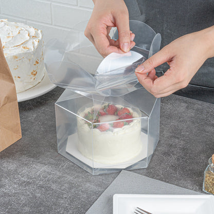 Sweet Vision Clear Plastic Gift Box - Flower Top - 6 1/2" x 7 1/2" x 7 3/4" - 100 count box