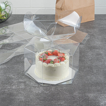 Sweet Vision Clear Plastic Gift Box - Flower Top - 6 1/2" x 7 1/2" x 7 3/4" - 100 count box