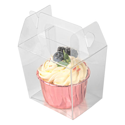 Sweet Vision Clear Plastic Take Out Box - with Handle - 3 1/4" x 2 1/2" x 4 1/2" - 100 count box