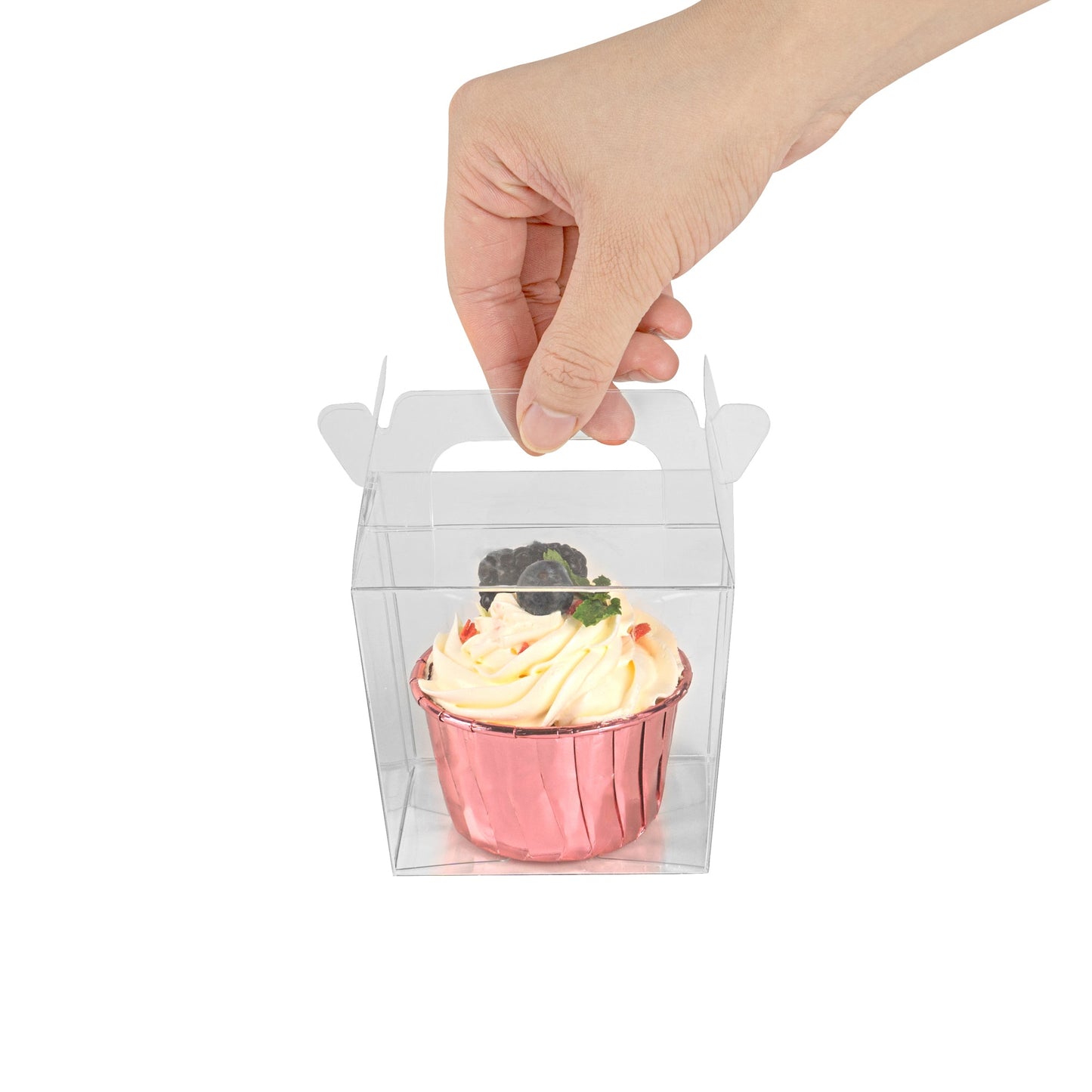 Sweet Vision Clear Plastic Take Out Box - with Handle - 3 1/4" x 2 1/2" x 4 1/2" - 100 count box