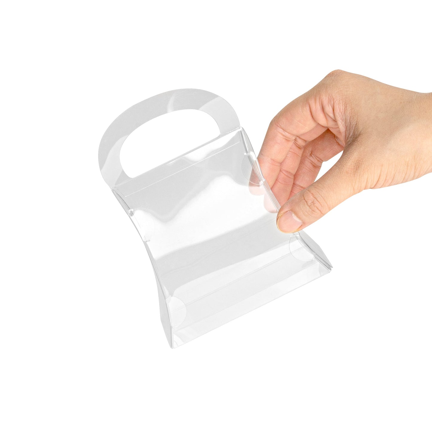 Sweet Vision Clear Plastic Purse Box - with Handle - 4" x 1 1/2" x 5 1/2" - 100 count box