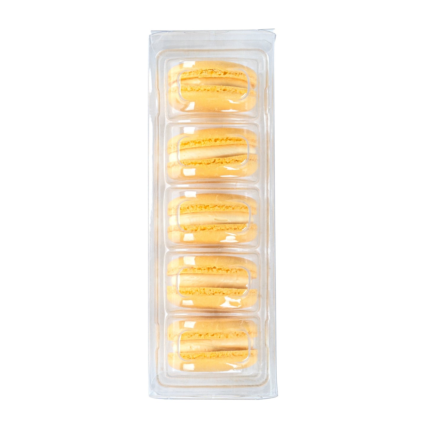 Sweet Vision Clear Plastic French Macaron Box - Fits 5 Macarons - 7 1/2" x 2 1/2" x 2" - 100 count box