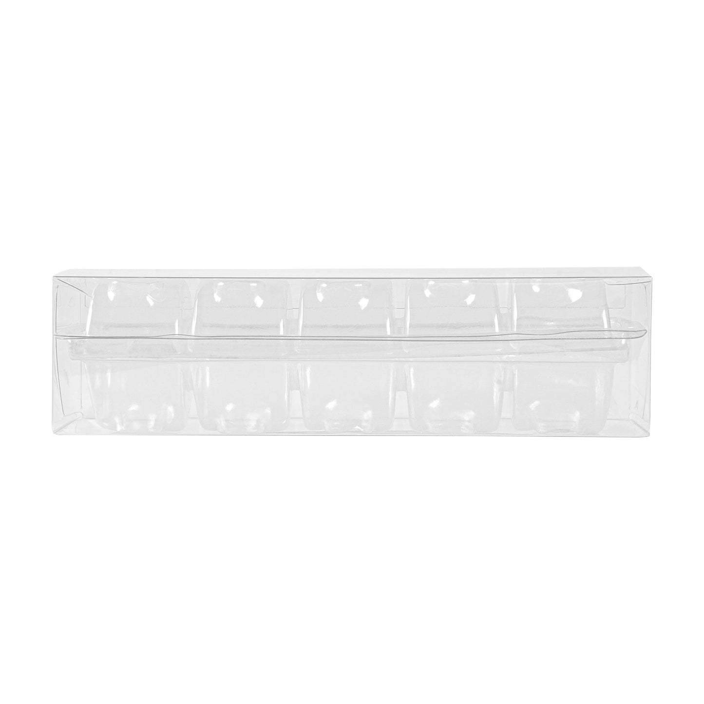 Sweet Vision Clear Plastic French Macaron Box - Fits 5 Macarons - 7 1/2" x 2 1/2" x 2" - 100 count box