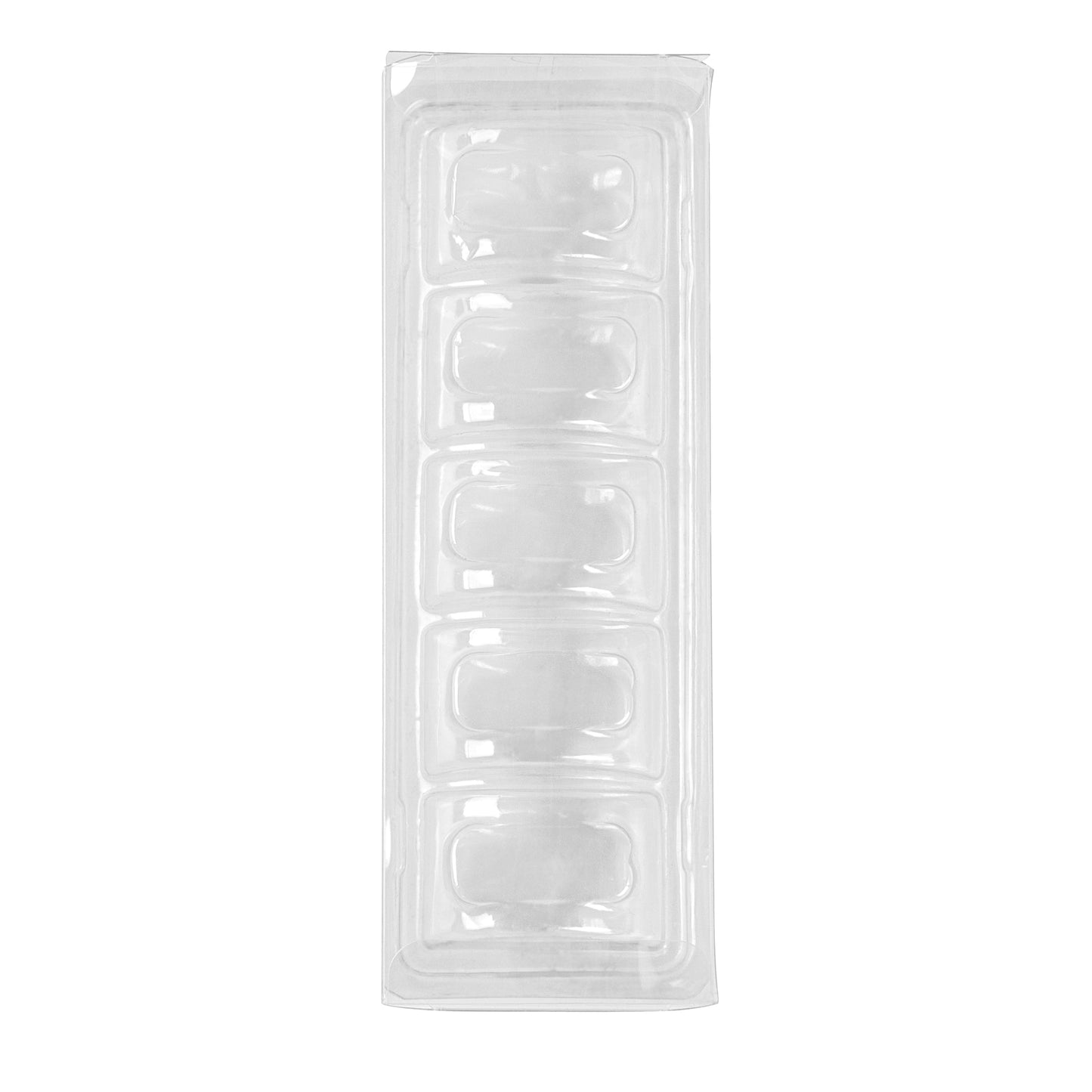 Sweet Vision Clear Plastic French Macaron Box - Fits 5 Macarons - 7 1/2" x 2 1/2" x 2" - 100 count box