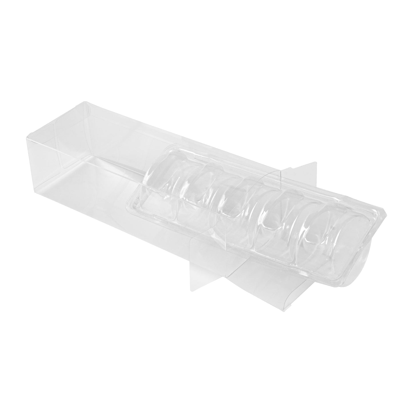 Sweet Vision Clear Plastic French Macaron Box - Fits 5 Macarons - 7 1/2" x 2 1/2" x 2" - 100 count box