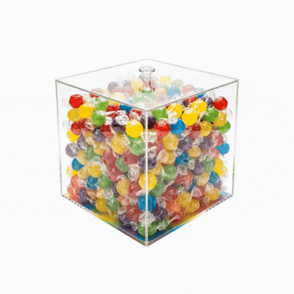 Clear Tek Clear Acrylic Large Candy Container - Display Box - 7 3/4" x 7 3/4" x 7 3/4" - 1 count box