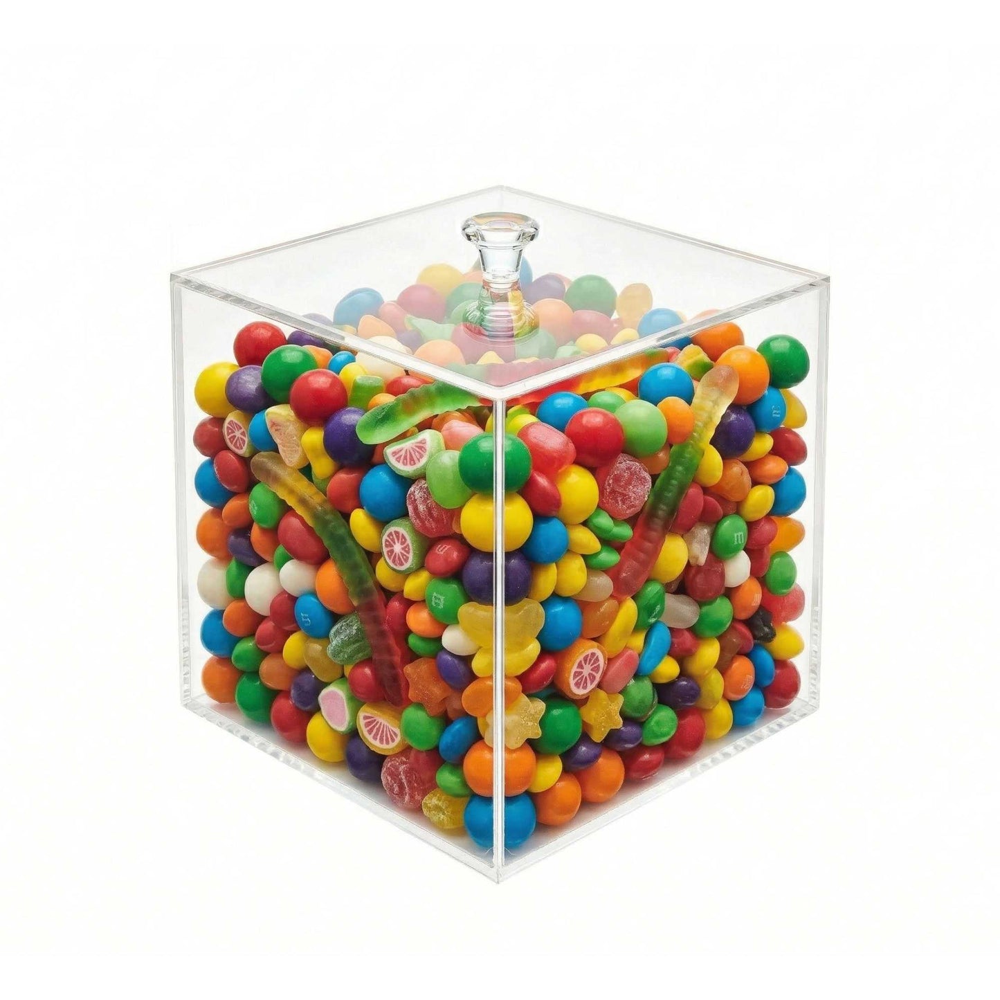 Clear Tek Clear Acrylic Medium Candy Container - Display Box - 6" x 6" x 6" - 1 count box
