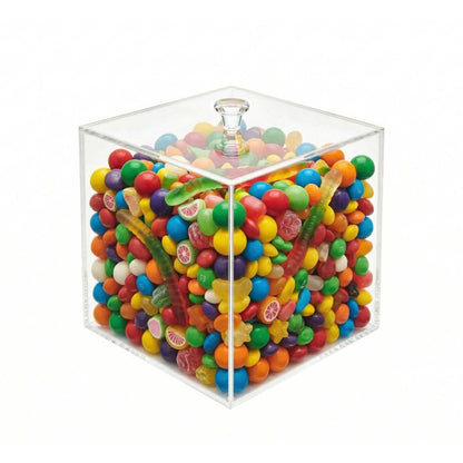 Clear Tek Clear Acrylic Medium Candy Container - Display Box - 6" x 6" x 6" - 1 count box