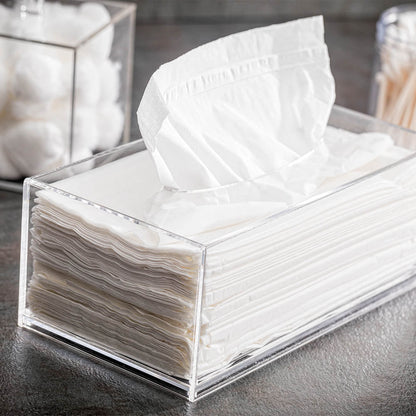 Clear Tek Clear Acrylic Tissue Box - 8 3/4" x 4 3/4" x 3 1/4" - 1 count box