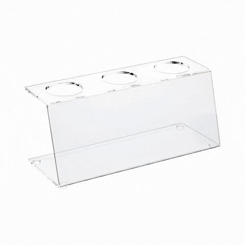 Clear Tek Clear Acrylic Ice Cream Cone Stand - 3 slots - 7" x 2 3/4" x 3 1/4" - 1 count box