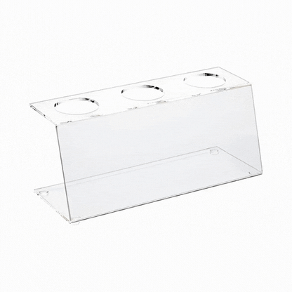 Clear Tek Clear Acrylic Ice Cream Cone Stand - 3 slots - 7" x 2 3/4" x 3 1/4" - 1 count box