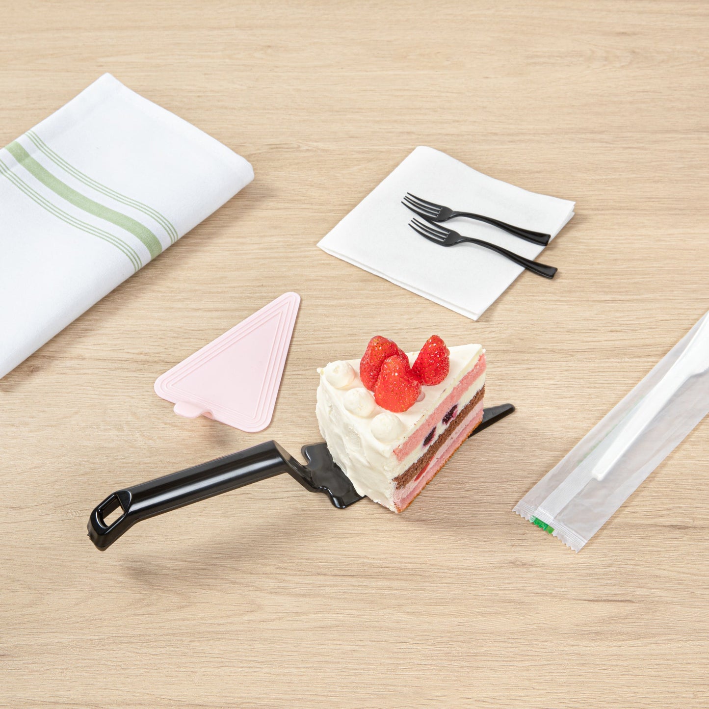 Cater Tek Black Plastic Cake Server - Recyclable - 10" x 2" x 1" - 10 count box