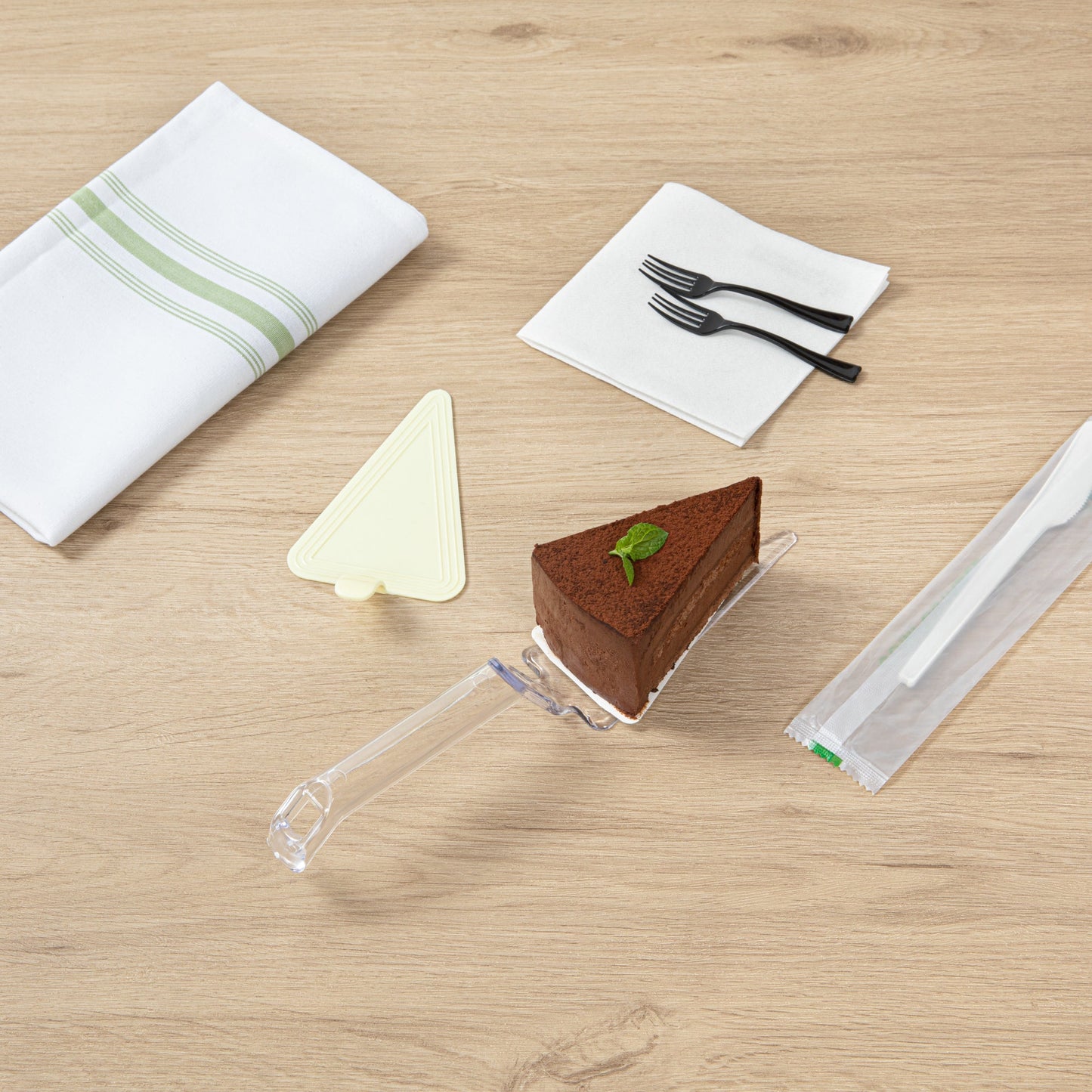 Cater Tek Clear Plastic Cake Server - Recyclable - 10" x 2" x 1" - 100 count box