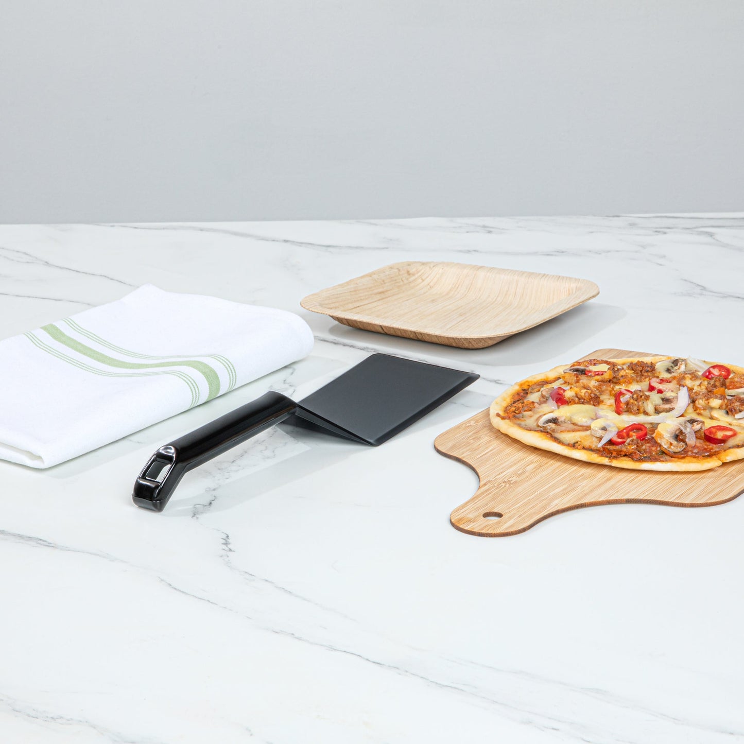 Cater Tek Black Plastic Serving Spatula - Recyclable - 10" - 10 count box