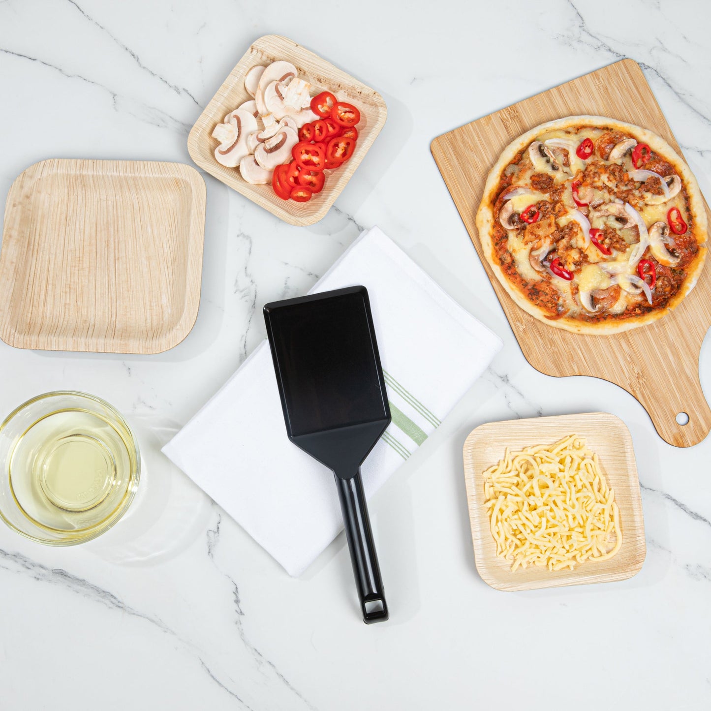 Cater Tek Black Plastic Serving Spatula - Recyclable - 10" - 100 count box