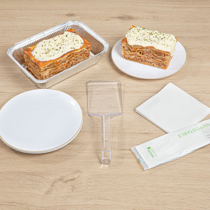 Cater Tek Clear Plastic Serving Spatula - Recyclable - 10" - 10 count box