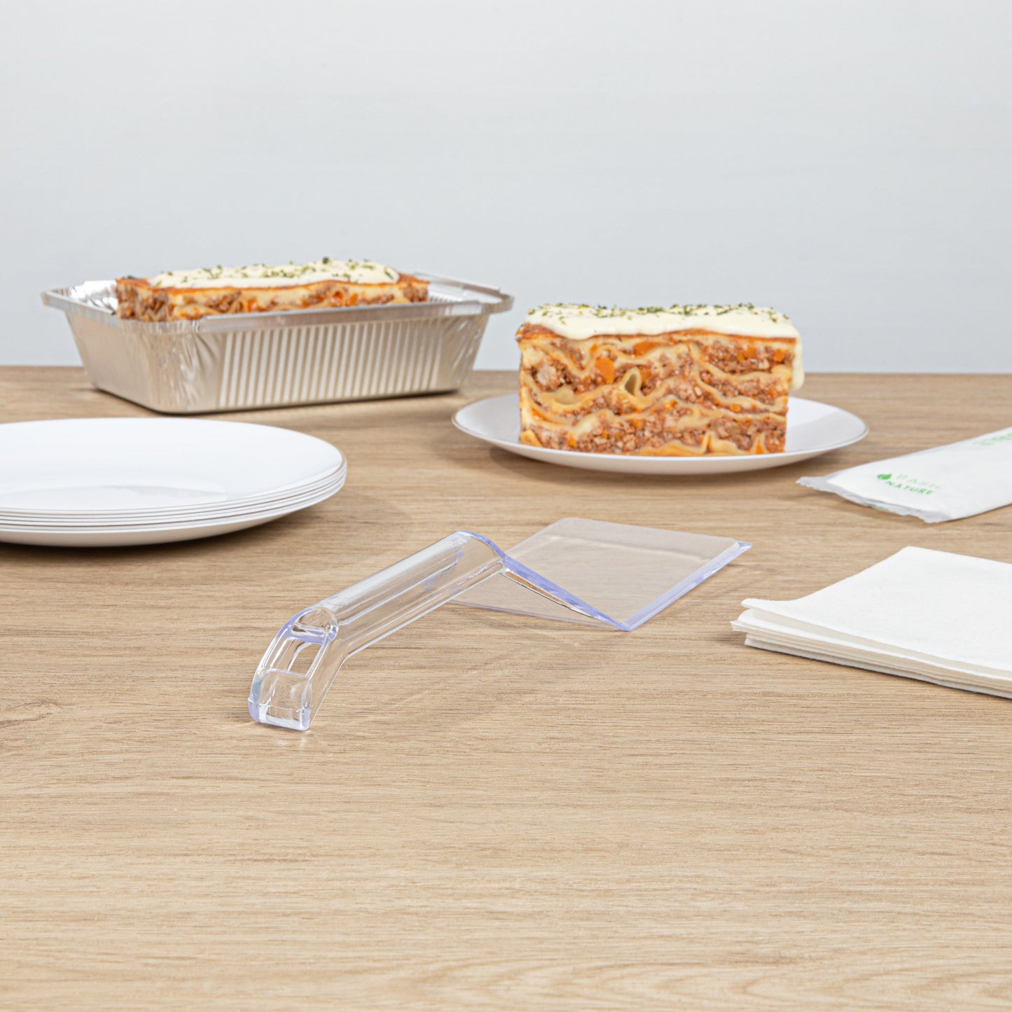 Cater Tek Clear Plastic Serving Spatula - Recyclable - 10" - 100 count box