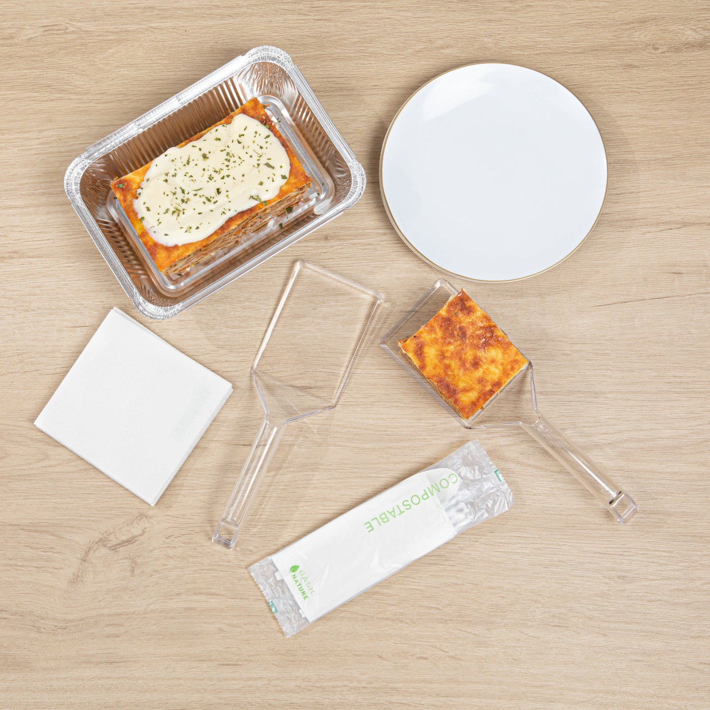 Cater Tek Clear Plastic Serving Spatula - Recyclable - 10" - 100 count box