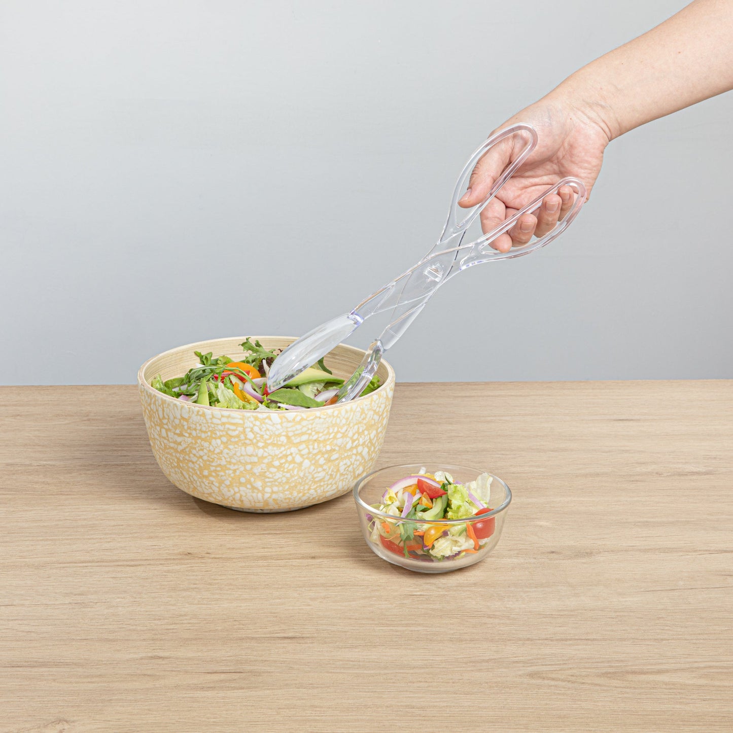 Cater Tek Clear Plastic Salad Tongs - Recyclable - 11 1/2" x 2 3/4" x 2 3/4" - 10 count box