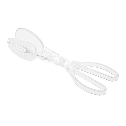 Cater Tek Clear Plastic Salad Tongs - Recyclable - 11 1/2" x 2 3/4" x 2 3/4" - 100 count box