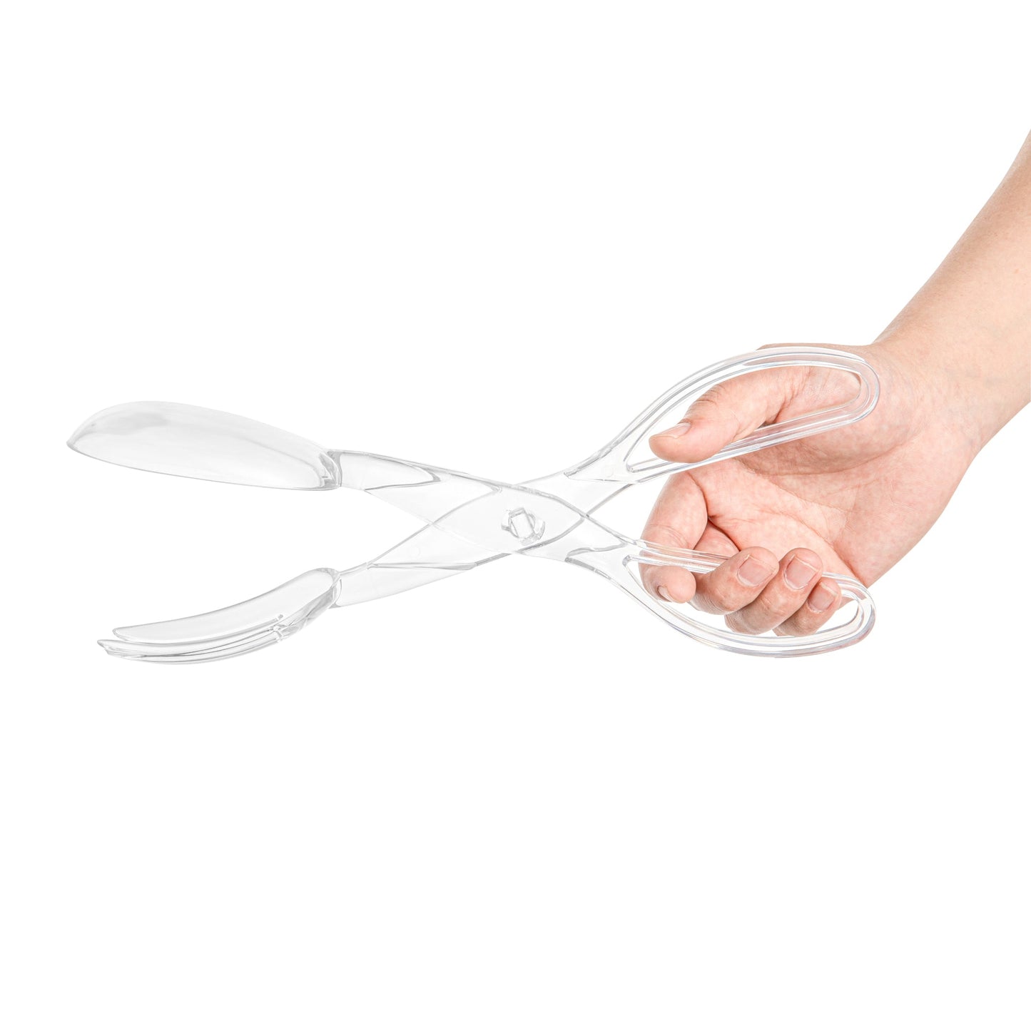 Cater Tek Clear Plastic Salad Tongs - Recyclable - 11 1/2" x 2 3/4" x 2 3/4" - 100 count box
