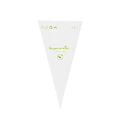 Pastry Tek Clear Plastic Pastry Piping Bag - Biodegradable - 12" x 6" - 100 count box