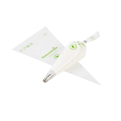 Pastry Tek Clear Plastic Pastry Piping Bag - Biodegradable - 12" x 6" - 100 count box
