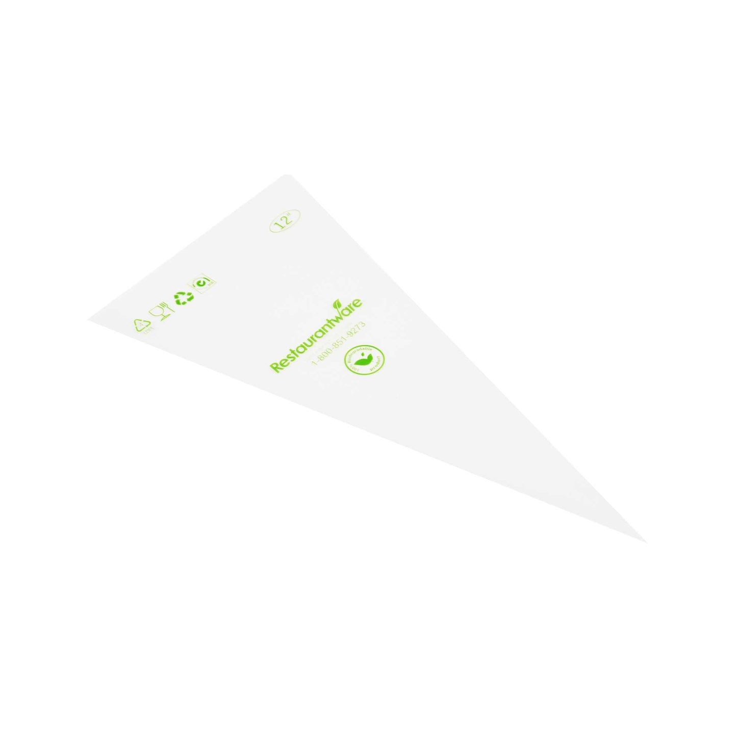 Pastry Tek Clear Plastic Pastry Piping Bag - Biodegradable - 12" x 6" - 100 count box