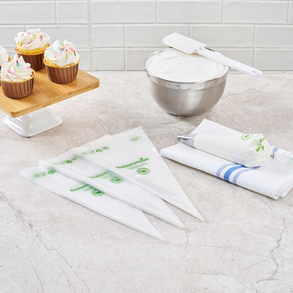 Pastry Tek Clear Plastic Pastry Piping Bag - Biodegradable - 12" x 6" - 100 count box