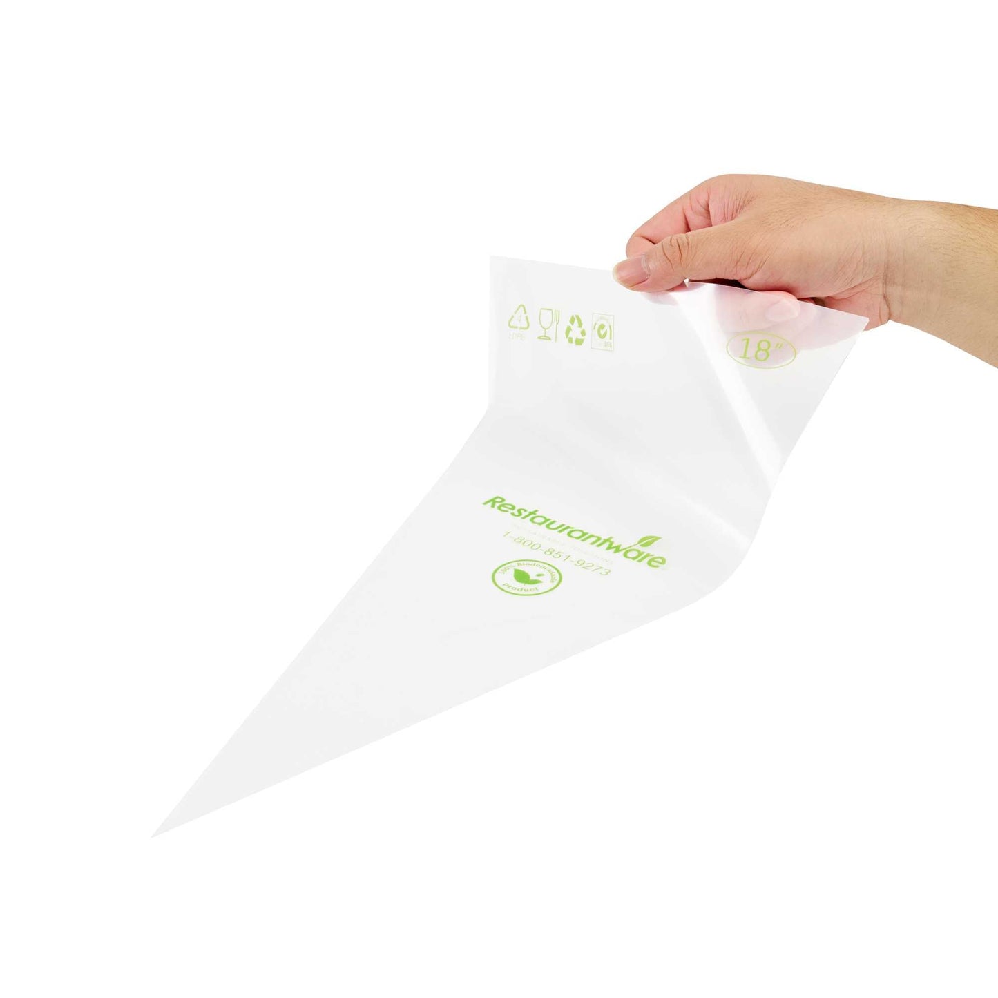 Pastry Tek Clear Plastic Pastry Piping Bag - Biodegradable - 18" x 8 3/4" - 100 count box