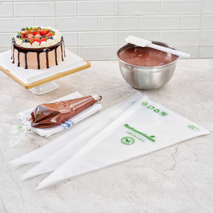 Pastry Tek Clear Plastic Pastry Piping Bag - Biodegradable - 21" x 10 1/4" - 100 count box