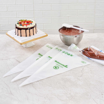 Pastry Tek Clear Plastic Pastry Piping Bag - Biodegradable - 21" x 10 1/4" - 100 count box