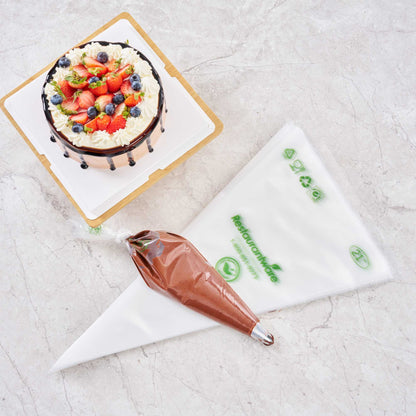 Pastry Tek Clear Plastic Pastry Piping Bag - Biodegradable - 21" x 10 1/4" - 100 count box