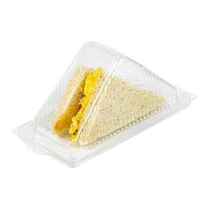 Thermo Tek 10 oz Triangle Clear Plastic Sandwich Container - with Lid - 6 1/4" x 3 1/4" x 3" - 100 count box