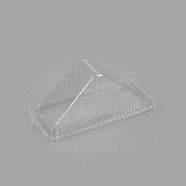 Thermo Tek 10 oz Triangle Clear Plastic Sandwich Container - with Lid - 6 1/4" x 3 1/4" x 3" - 100 count box