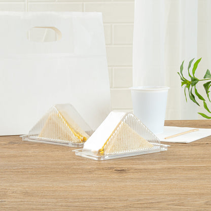 Thermo Tek 10 oz Triangle Clear Plastic Sandwich Container - with Lid - 6 1/4" x 3 1/4" x 3" - 100 count box