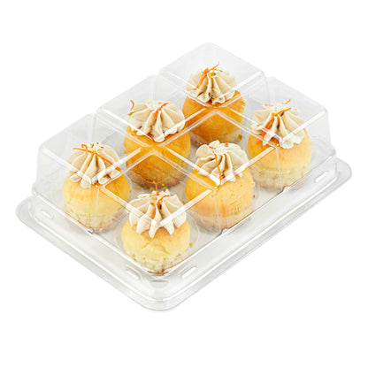 Thermo Tek 12 oz Clear Plastic Pastry Box - with Lid, Half-Dozen - 6" x 4 1/2" x 2" - 100 count box