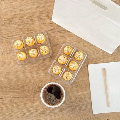 Thermo Tek 12 oz Clear Plastic Pastry Box - with Lid, Half-Dozen - 6" x 4 1/2" x 2" - 100 count box