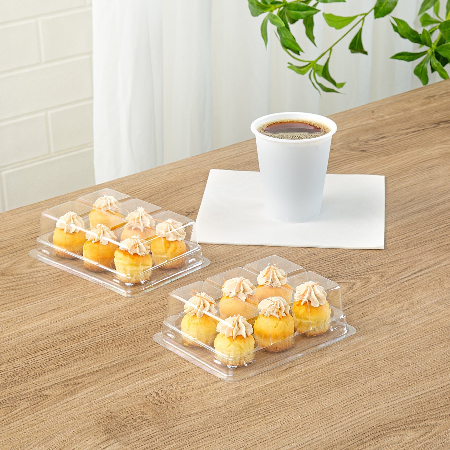 Thermo Tek 12 oz Clear Plastic Pastry Box - with Lid, Half-Dozen - 6" x 4 1/2" x 2" - 100 count box