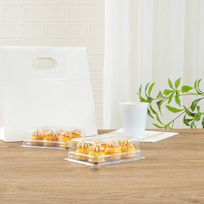 Thermo Tek 12 oz Clear Plastic Pastry Box - with Lid, Half-Dozen - 6" x 4 1/2" x 2" - 100 count box