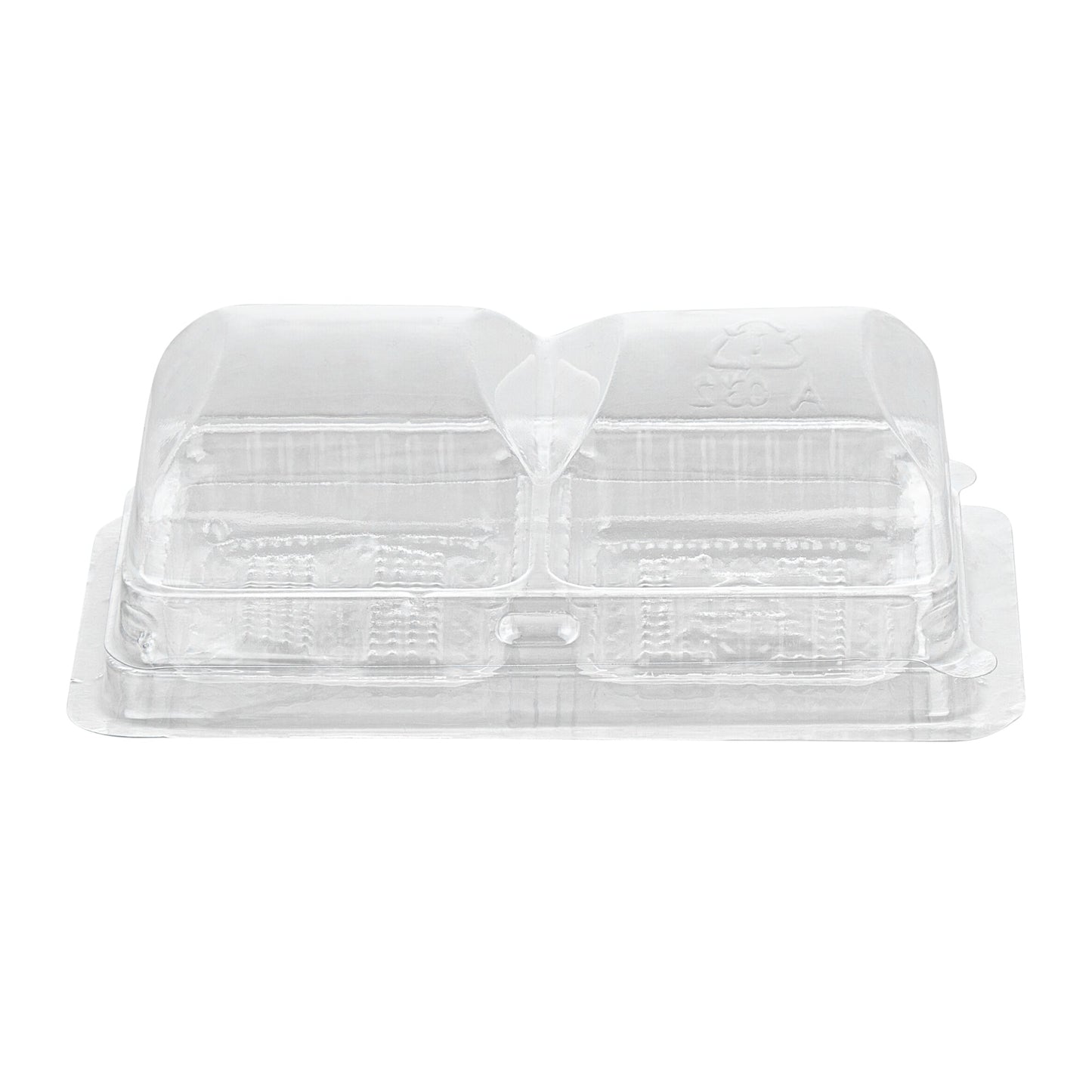 Thermo Tek 5 oz Clear Plastic Pastry Box - with Lid, Duo - 5 1/4" x 3" x 1 3/4" - 100 count box