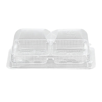 Thermo Tek 5 oz Clear Plastic Pastry Box - with Lid, Duo - 5 1/4" x 3" x 1 3/4" - 100 count box