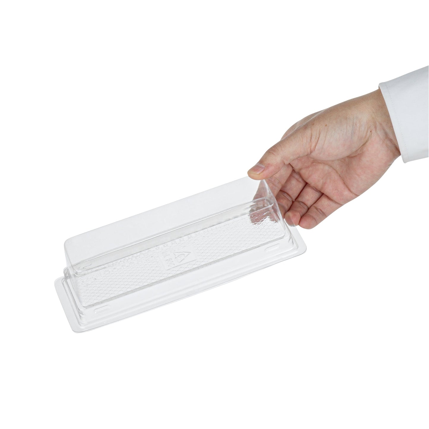 Thermo Tek 9 oz Rectangle Clear Plastic Pastry Box - with Lid - 7 3/4" x 2 3/4" x 2 1/4" - 100 count box