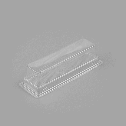 Thermo Tek 9 oz Rectangle Clear Plastic Pastry Box - with Lid - 7 3/4" x 2 3/4" x 2 1/4" - 100 count box